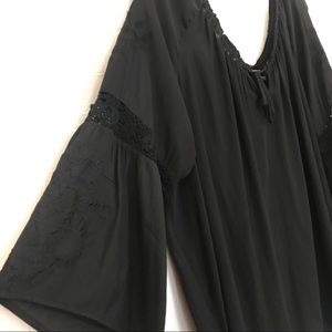 TORRID/PEASANT BLOUSE/BLACK/2X/E14